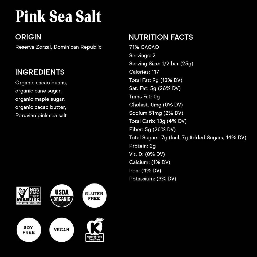 
                  
                    71% Pink Sea Salt Chocolate Bar
                  
                