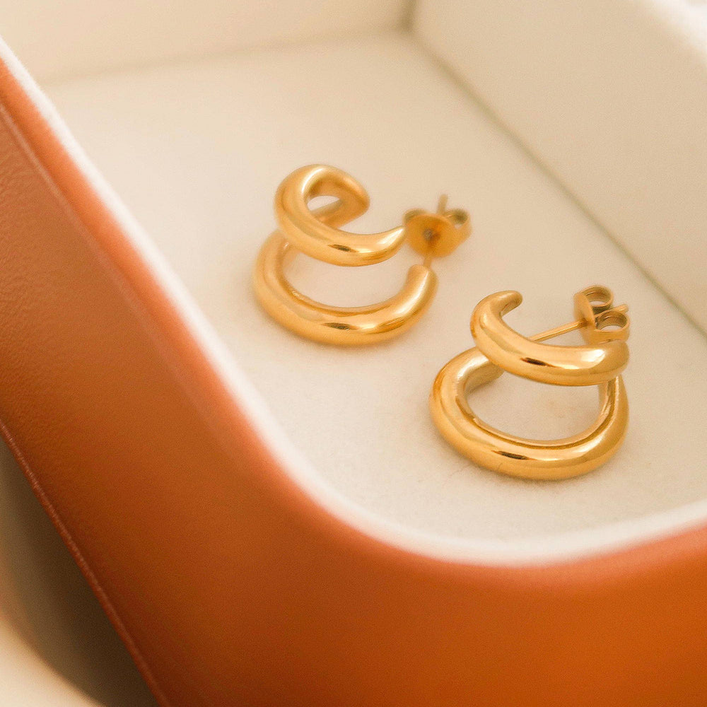 
                  
                    Maddison-Gold Non-Tarnish Double C Hoop Earring
                  
                