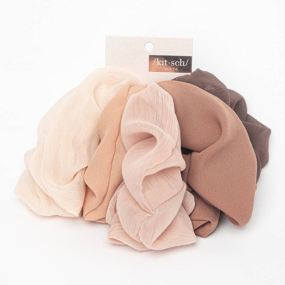 Crepe Scrunchies 5pc - Terracotta