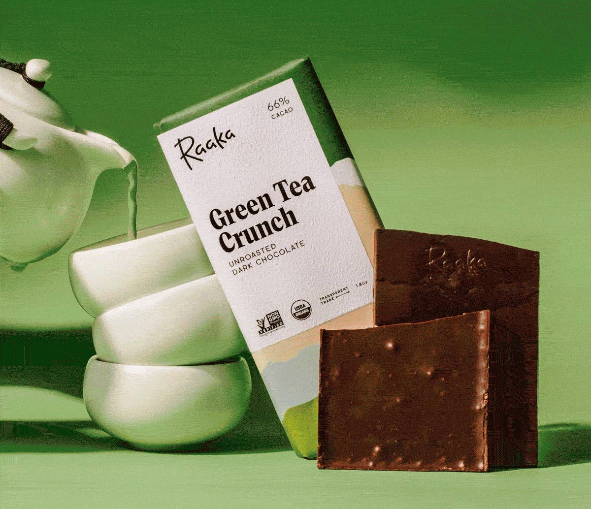 
                  
                    66% Green Tea Crunch Chocolate Bar
                  
                