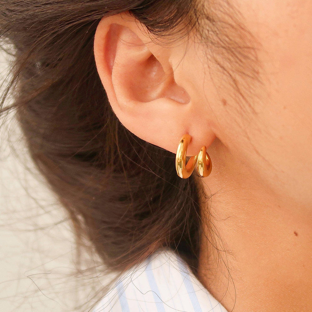 
                  
                    Maddison-Gold Non-Tarnish Double C Hoop Earring
                  
                