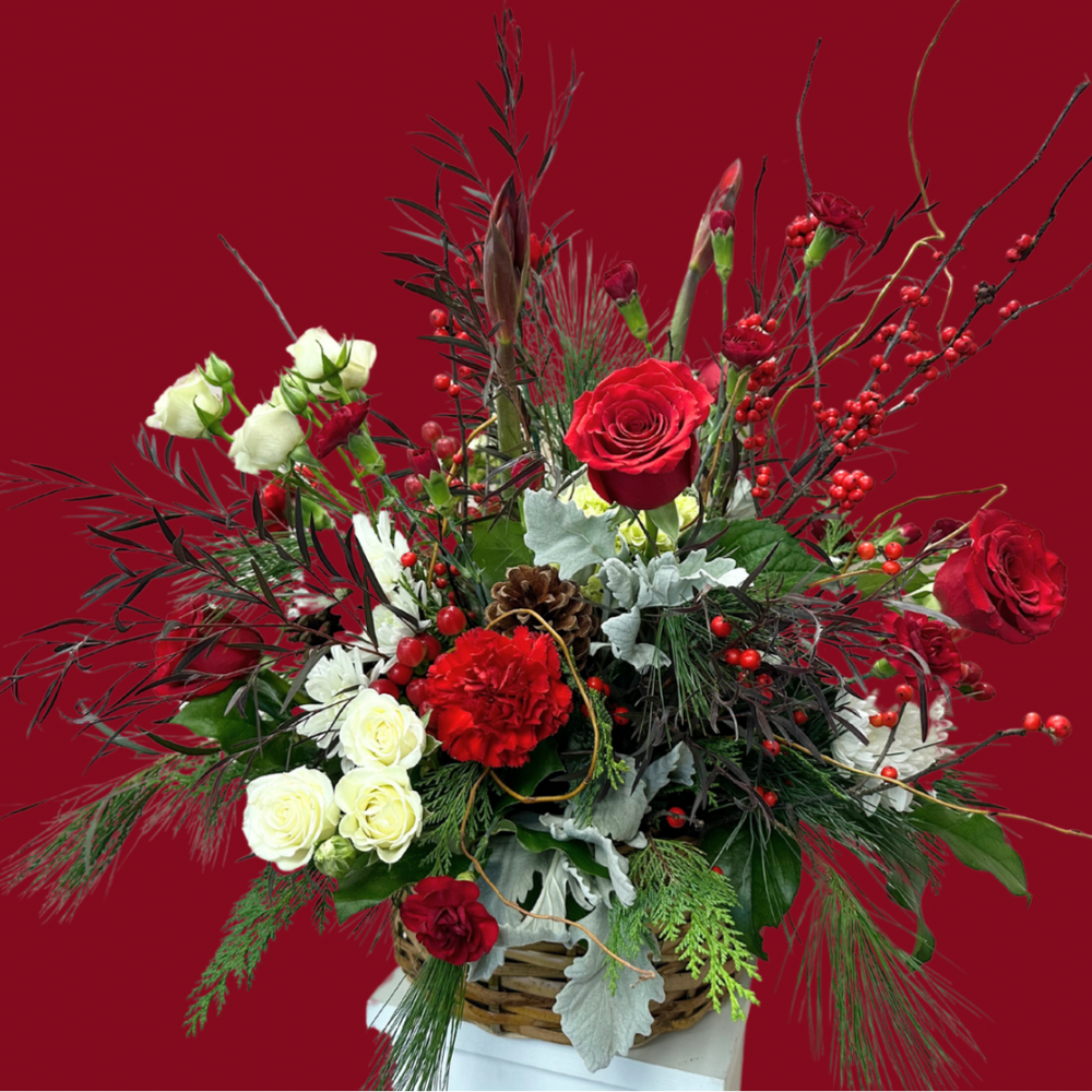 
                  
                    Basket of cheer arrangement
                  
                