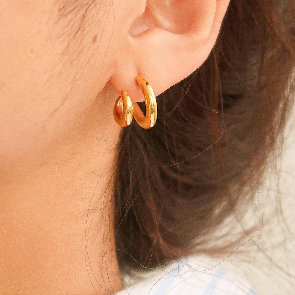 
                  
                    Maddison-Gold Non-Tarnish Double C Hoop Earring
                  
                