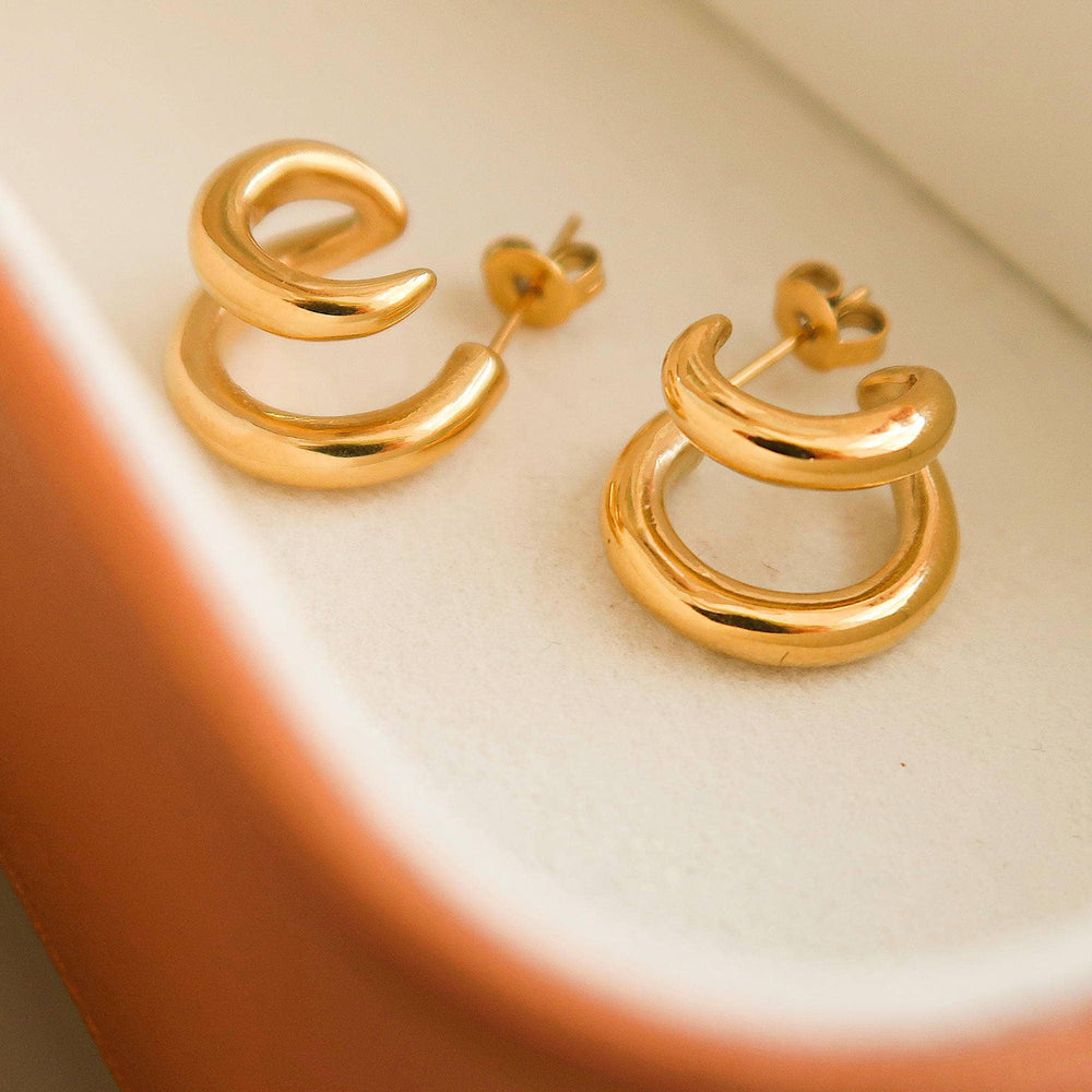 
                  
                    Maddison-Gold Non-Tarnish Double C Hoop Earring
                  
                