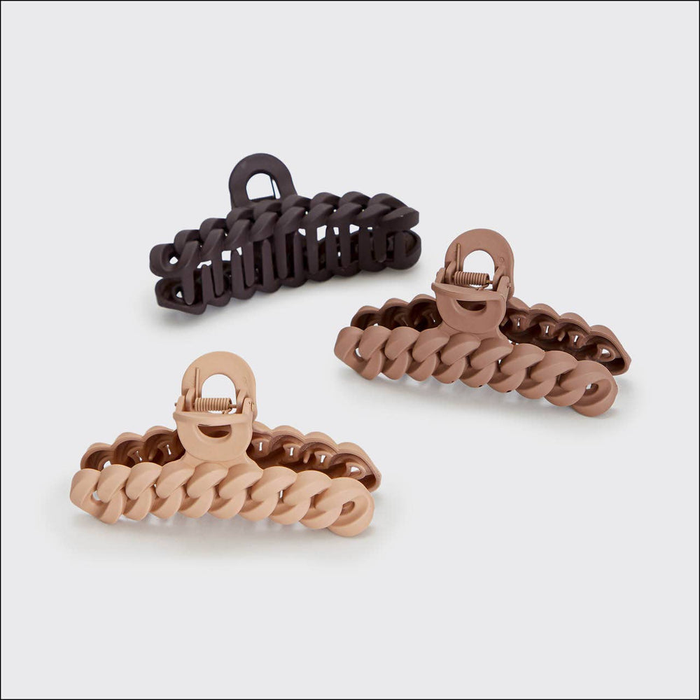 
                  
                    Eco-friendly Chain Claw Clip 3pc Set - Neutral
                  
                